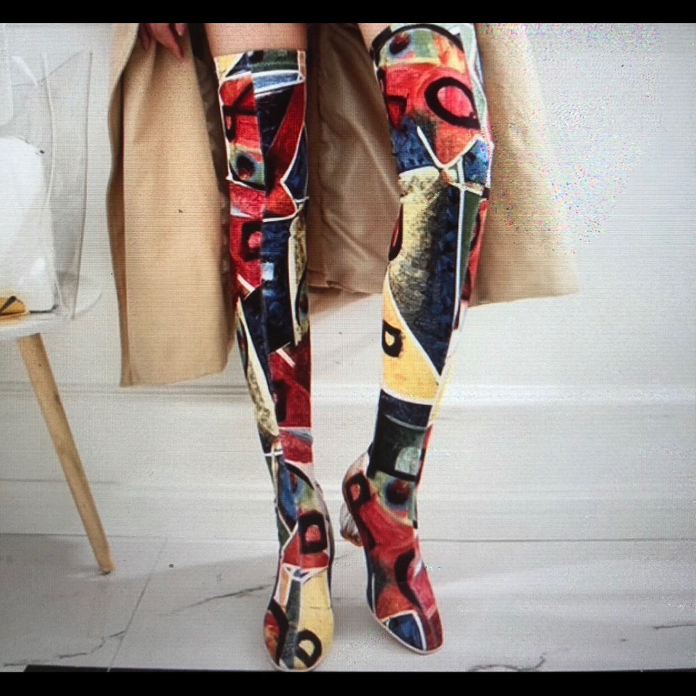 Thigh High Stretch Multi-Color Boots
